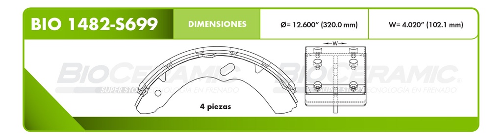 Zapata para freno Bioceramic FT BioCeramic BIO 1482-S699