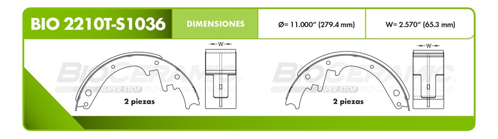 Zapata para freno Bioceramic FT BioCeramic BIO 2210T-S1036
