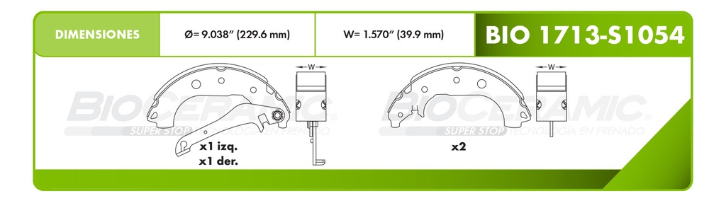 Zapata para freno Bioceramic FT BioCeramic BIO 1713-S1054