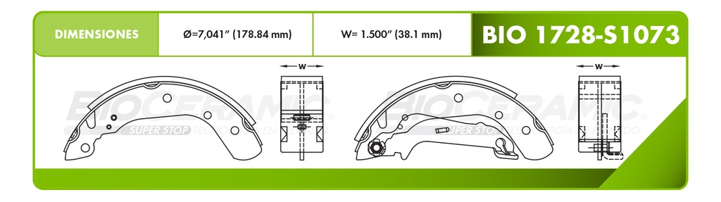 Zapata para freno Bioceramic FT BioCeramic BIO 1728-S1073