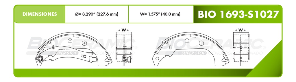 Zapata para freno Bioceramic FT BioCeramic BIO 1693-S1027