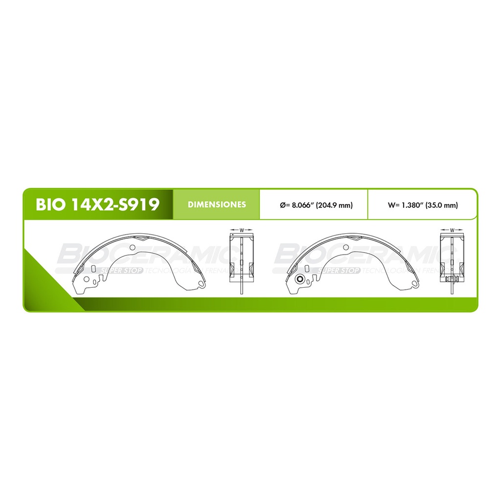 Zapata para freno Bioceramic FT BioCeramic BIO 14X2-S919