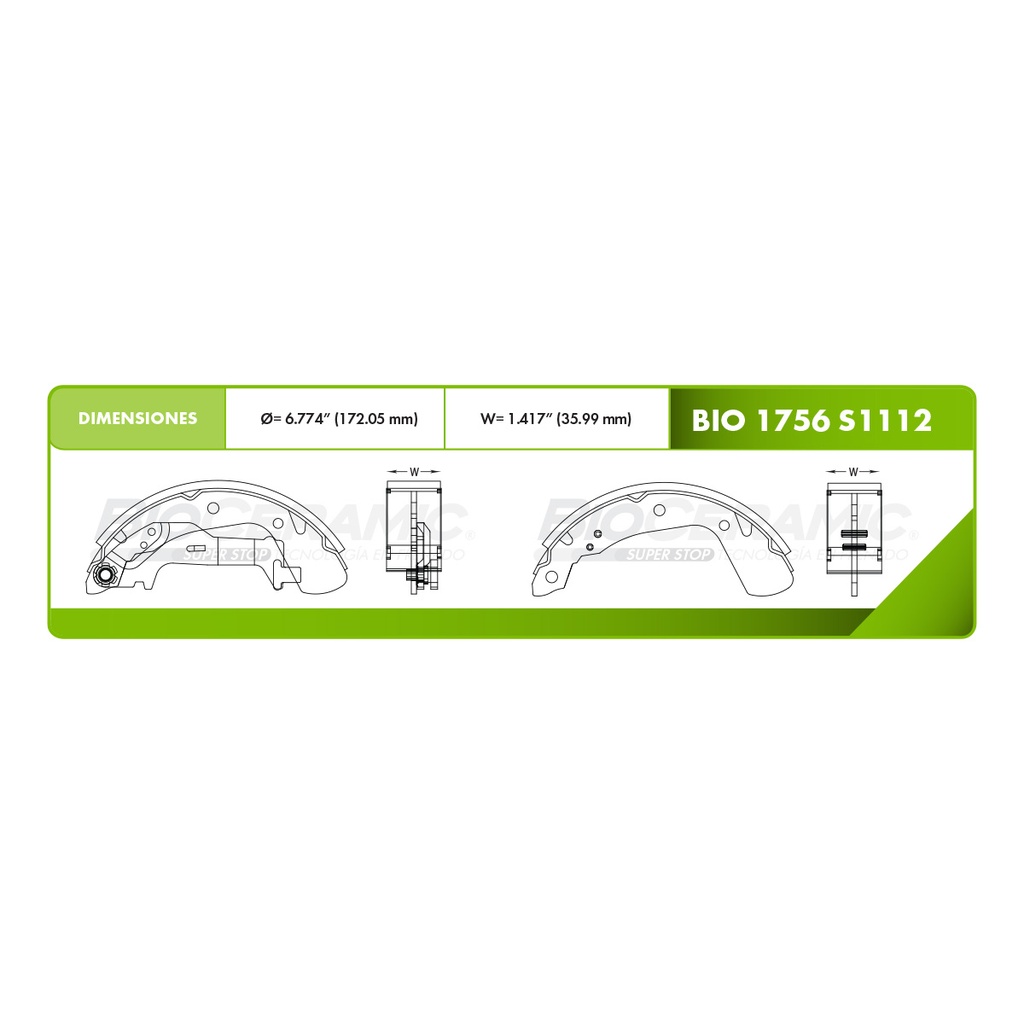 Zapata para freno Bioceramic FT BioCeramic BIO 1756-S1112