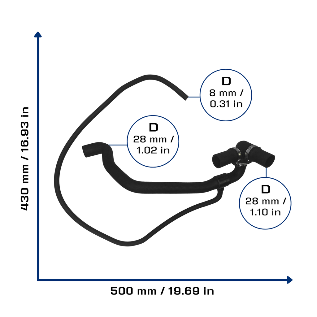 CA-3968 — Manguera Radiador CAUPLAS 3968