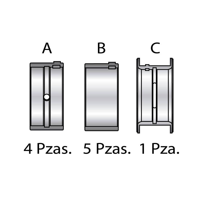 MO-5C2223 25MM — Cojinetes de bancada para motor Diesel Moresa 5C2223 25MM