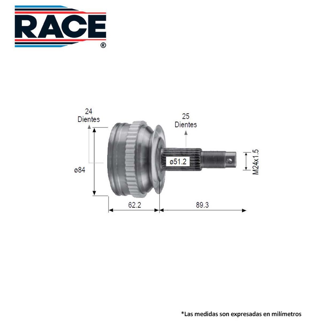Junta Lado Rueda Transmision Automatica Izq/Der Race RR-9559