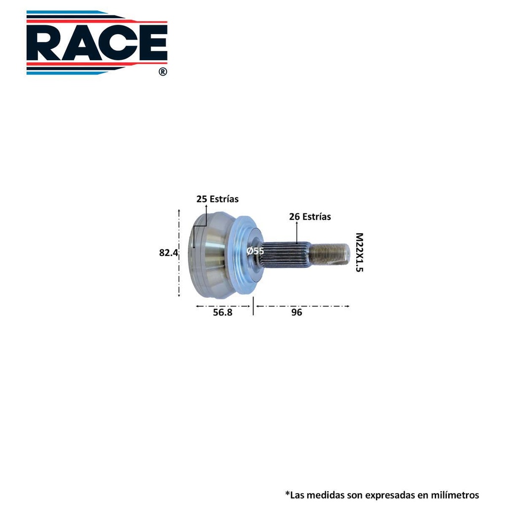 Junta lado rueda Race transmision aut lado der/izq Race RR-9587