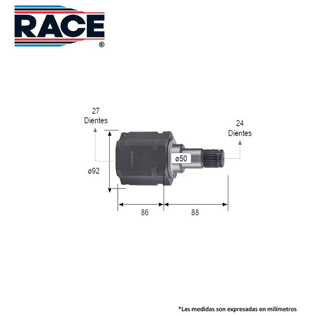Junta lado caja race transmision automatica lado izquierdo Race RC-8479