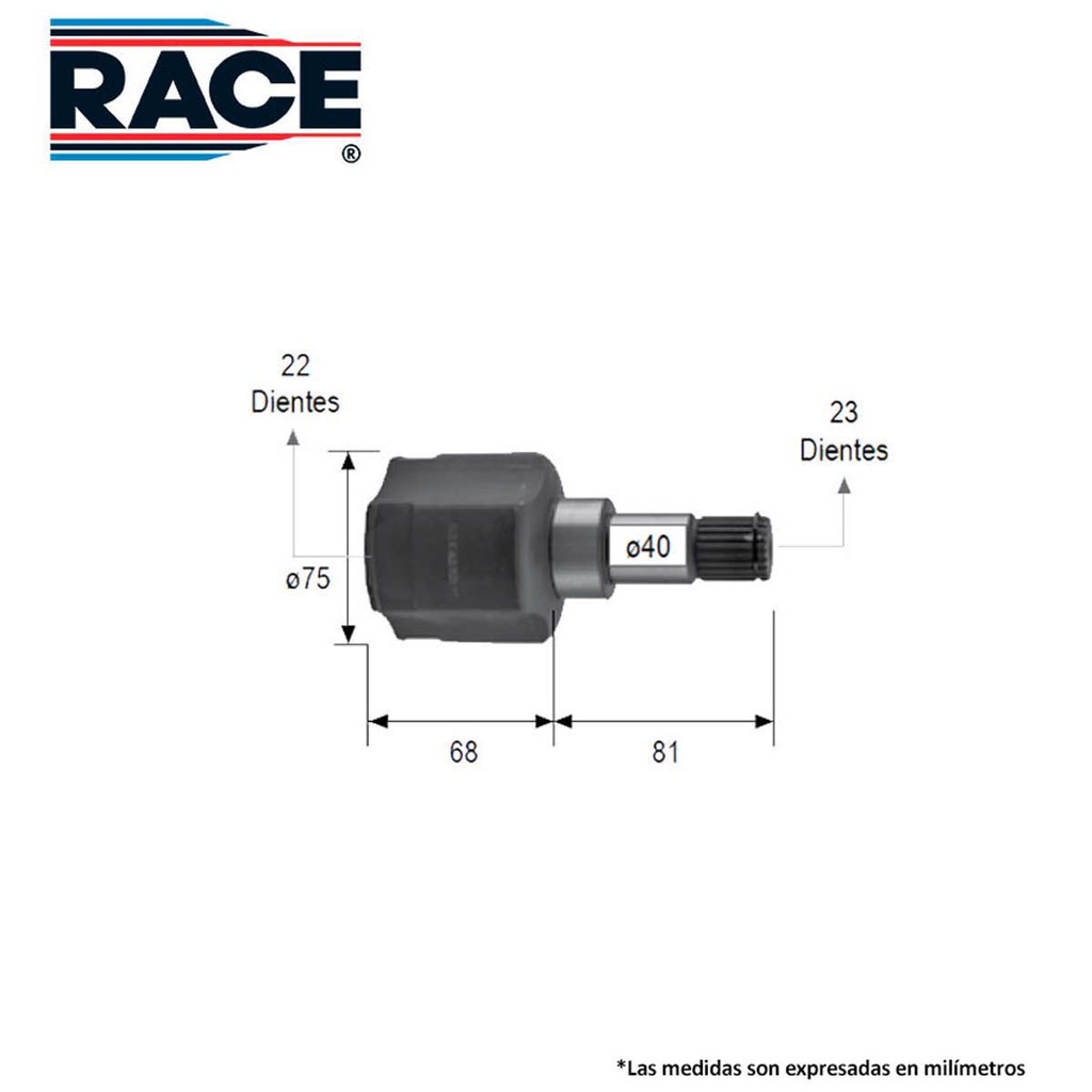 RA-RC-8635 — Junta lado caja race transmision manual lado izquierdo Race RC-8635