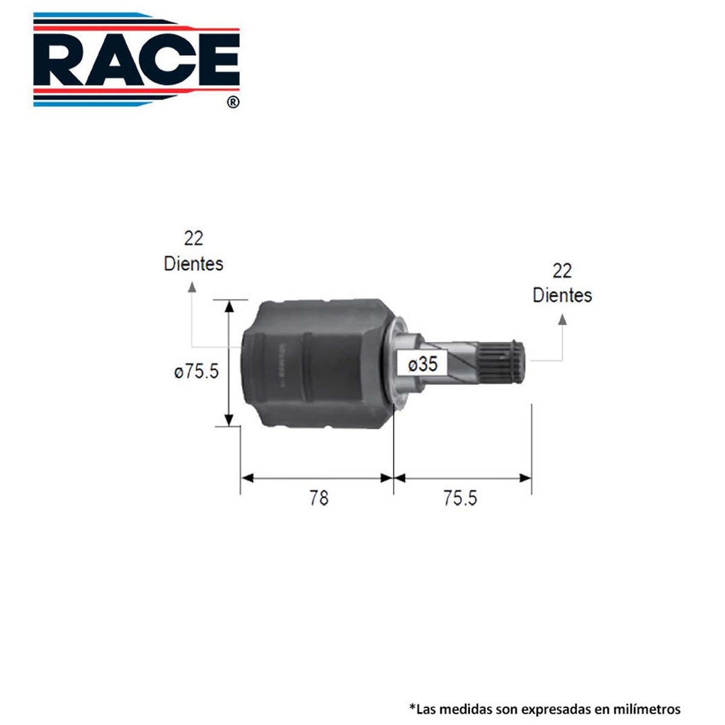 Junta lado caja race transmision automatica lado derecho Race RC-8644