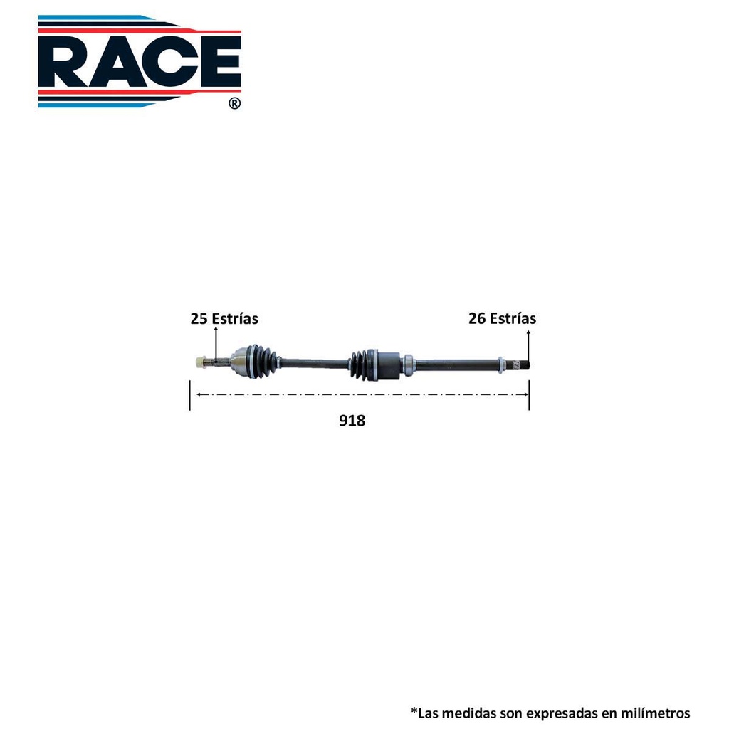 RA-RF-8041 — Flecha completa race transmision manual lado derecho Race RF-8041