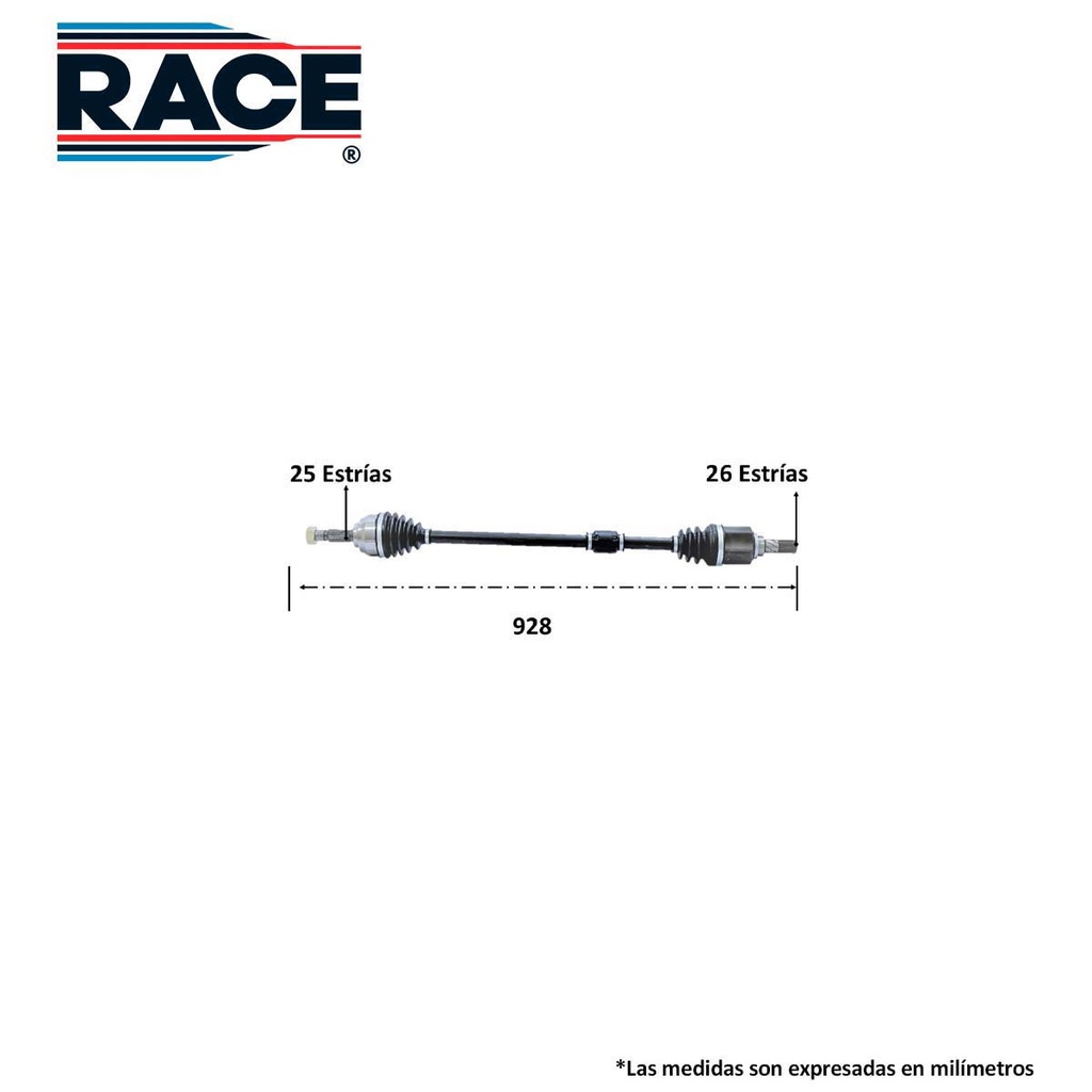 Flecha completa race transmision manual lado derecho Race RF-8043