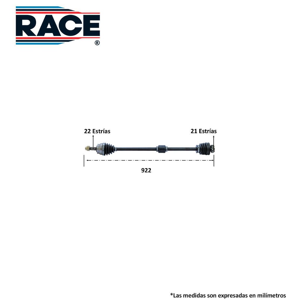 Flecha completa race transmision manual lado derecho Race RF-8051