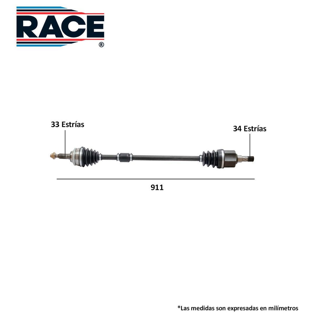 RA-RF-8064 — Flecha completa race transmision manual lado derecho Race RF-8064
