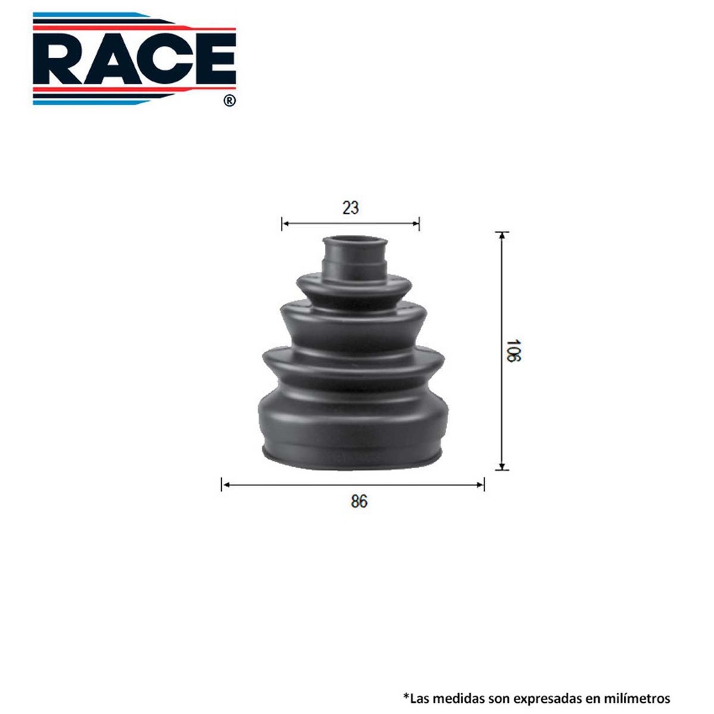 RA-BC-2700 — Cubrepolvo lado caja race transmision man/aut lado izq Race BC-2700