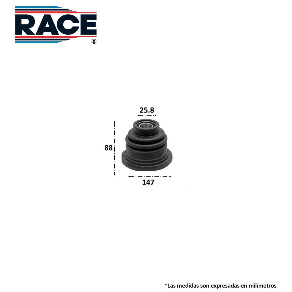 RA-BC-2727 — Cubrepolvo lado caja race transmision man lado izq Race BC-2727