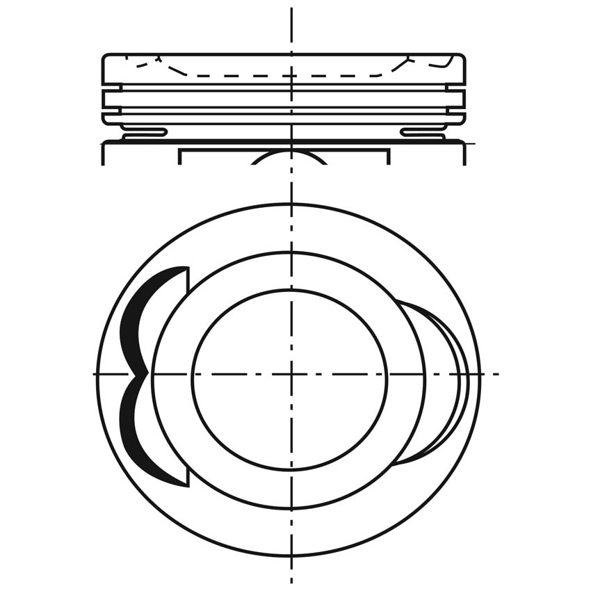 Piston para motor a gasolina Vehyco P2200M-A 075