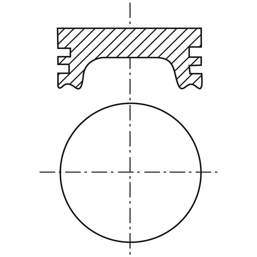 VE-P245F 050 — Piston para motor a gasolina Vehyco P245F 050