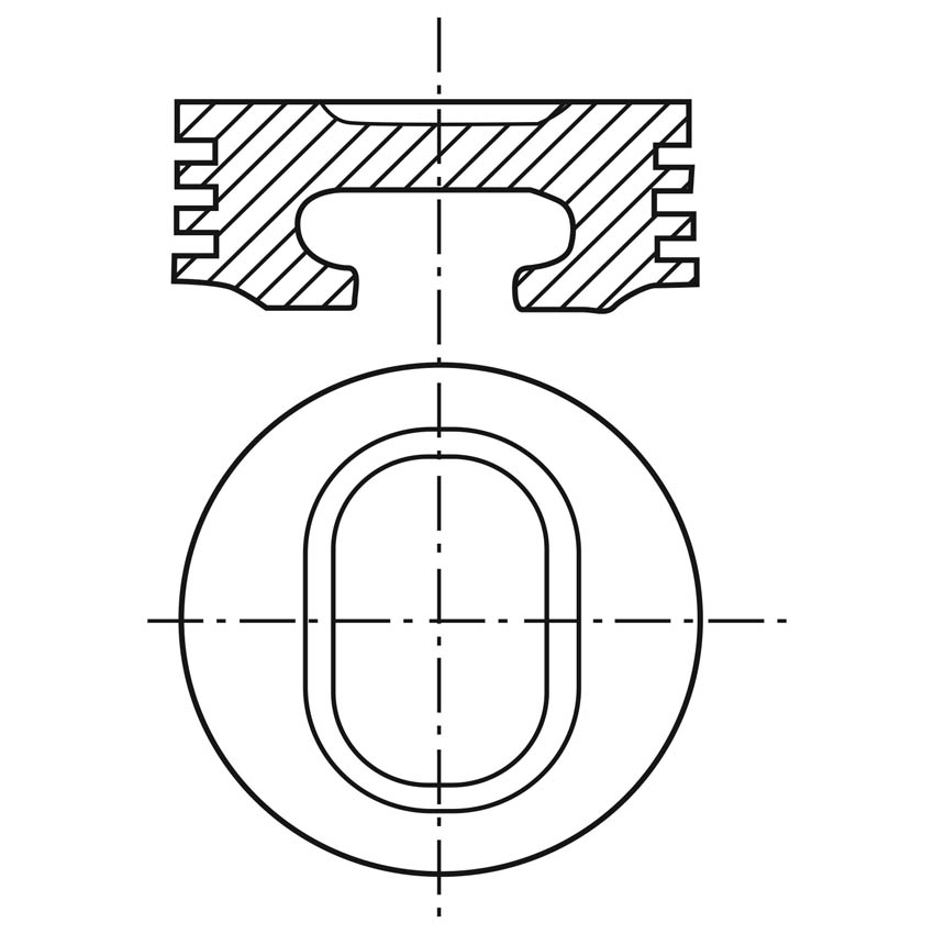 VE-P256F 050 — Piston para motor a gasolina Vehyco P256F 050