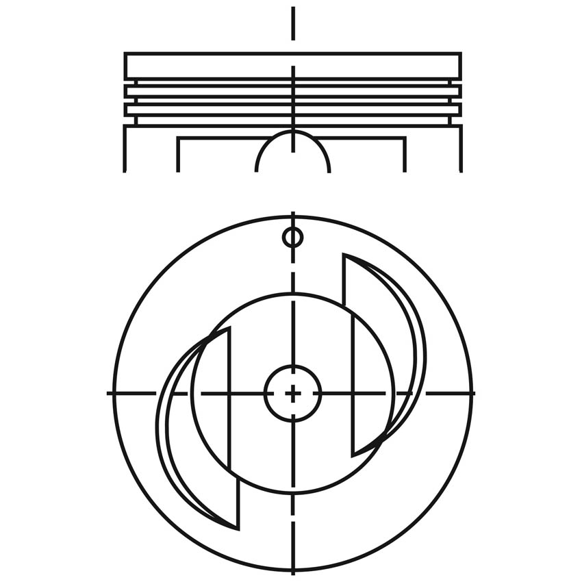 VE-P3300N 050 — Piston para motor a gasolina Vehyco P3300N 050