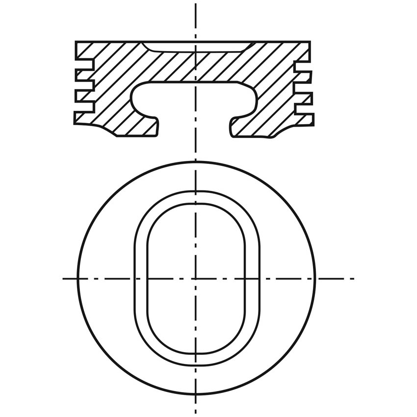 VE-P351FWI 040 — Piston para motor a gasolina Vehyco P351FWI 040