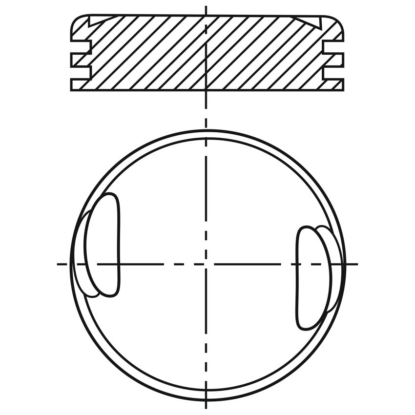 VE-P8100CH 075 — Piston para motor a gasolina Vehyco P8100CH 075