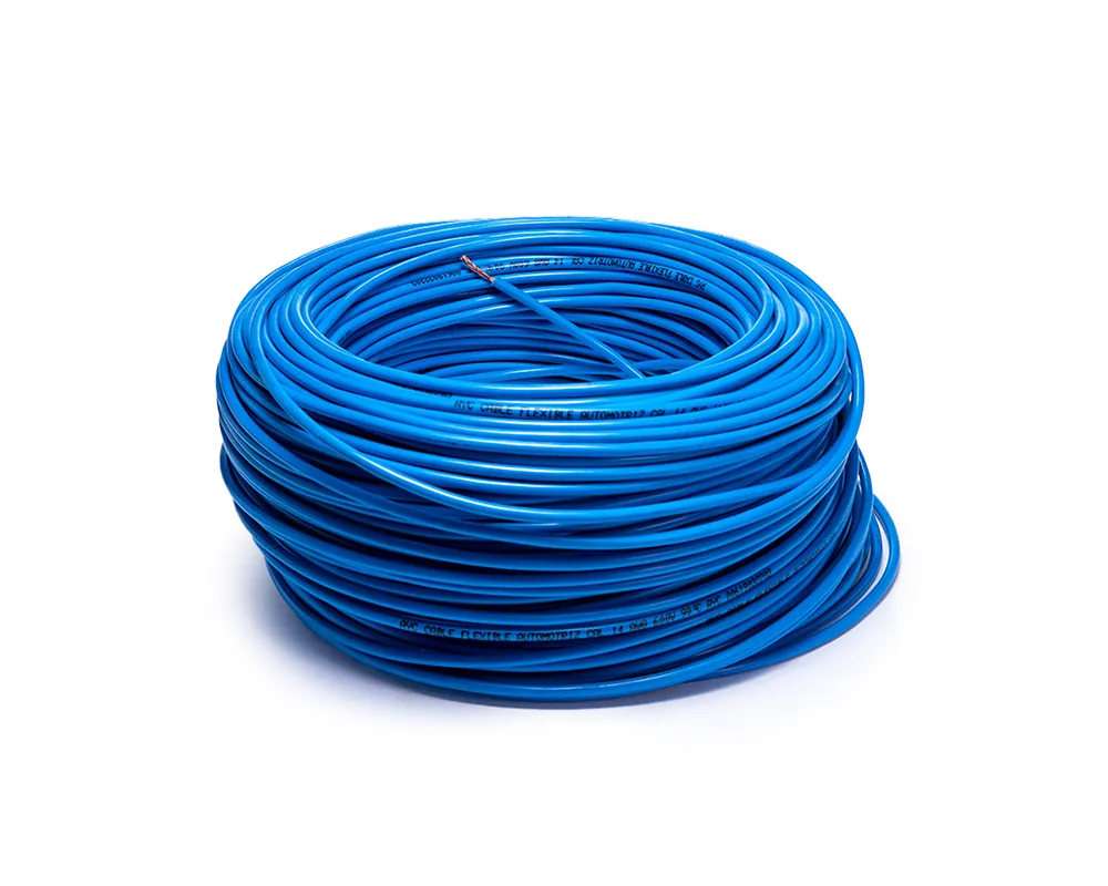 AY-13155 — Cable flexible automotriz para instalación calibre 14" azul 100 metros AYC 13155