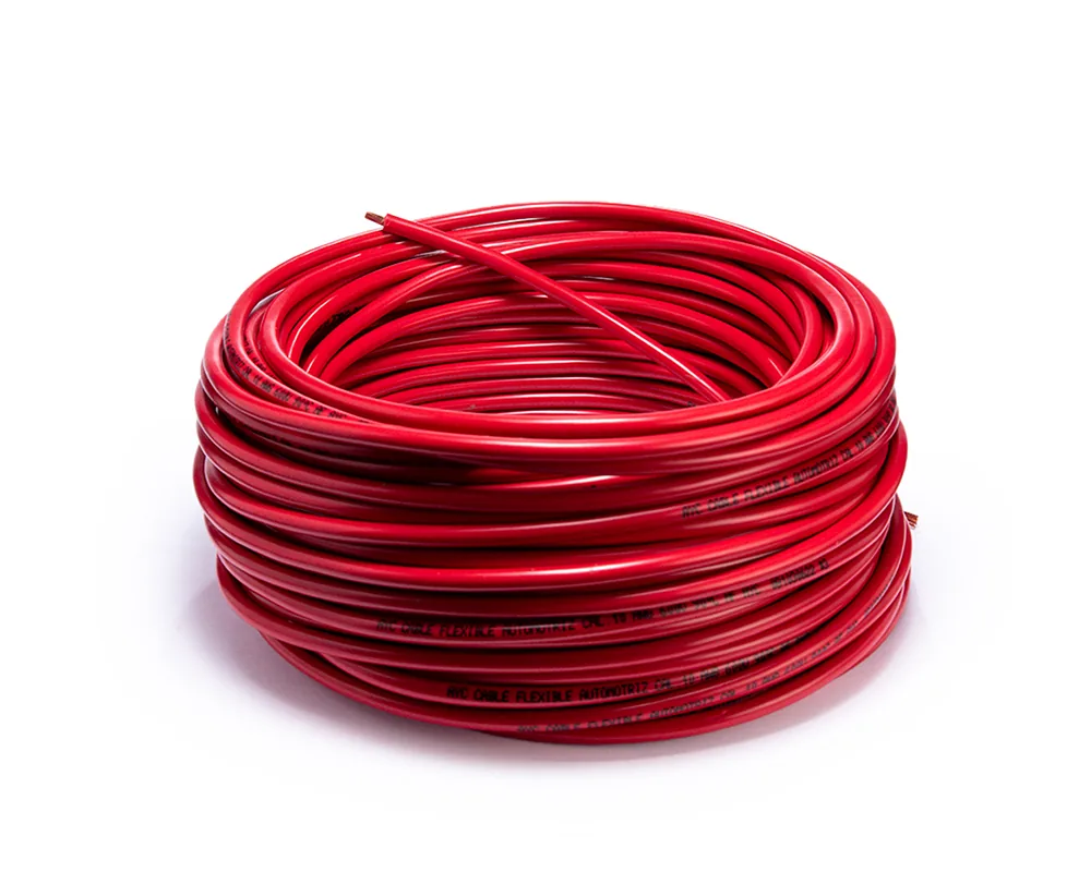 Cable flexible automotriz para instalación calibre 10" rojo 30 metros AYC 13174