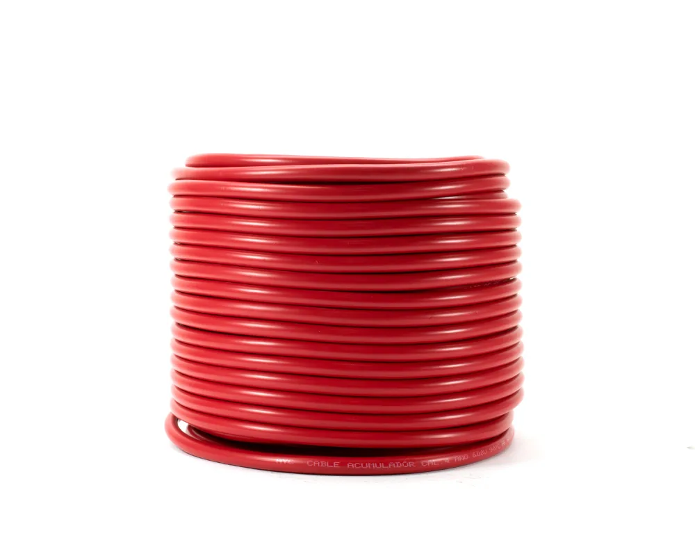 Cable para acumulador automotriz calibre 4" rojo 50 metros AYC 49512C