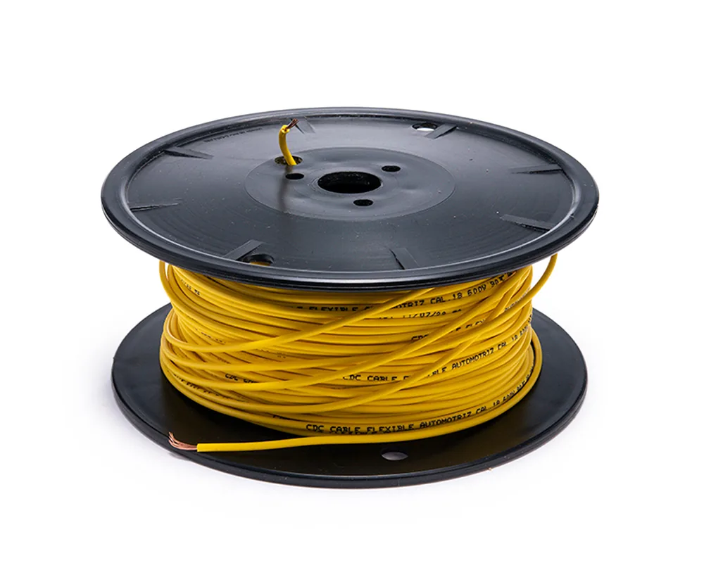 Cable flexible automotriz para instalación calibre 18" amarillo... CDC 05759