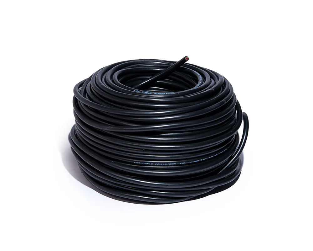 Cable para acumulador automotriz calibre 4" negro 100 metros CDC 11937