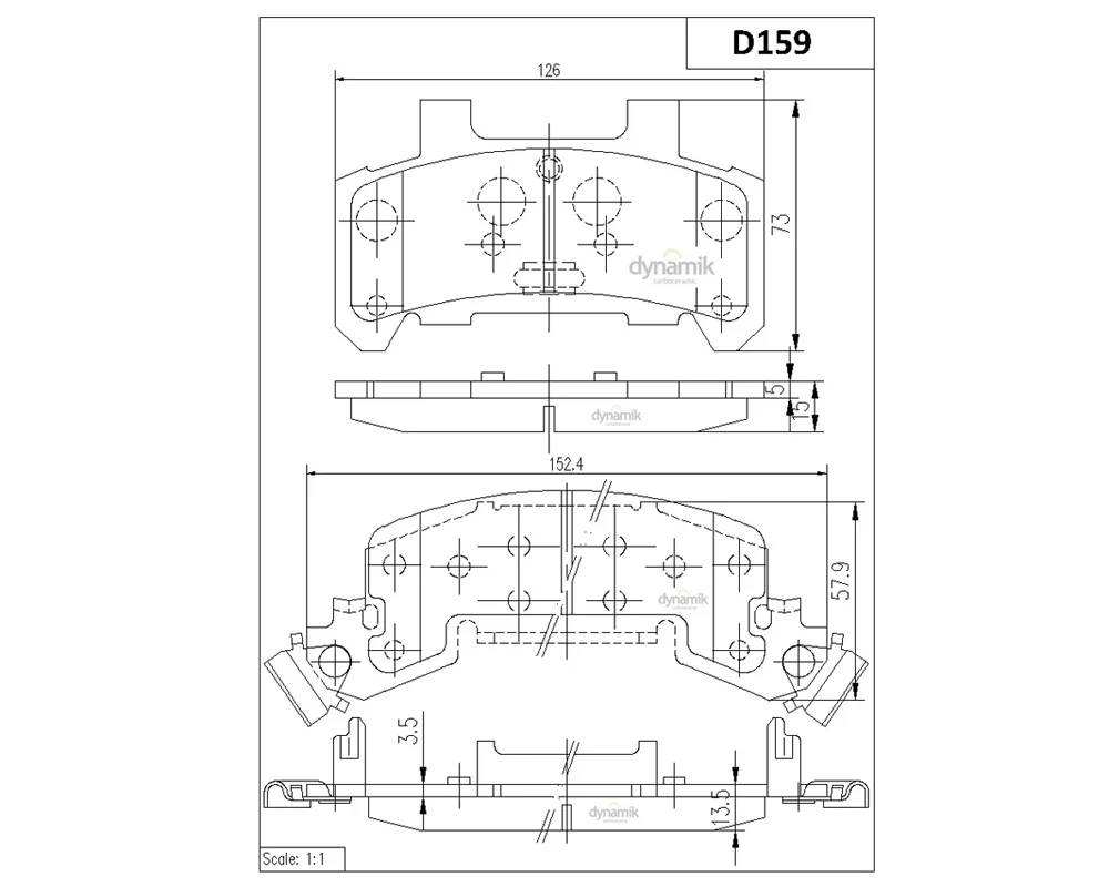 Balata De Freno Delantera Semi Metalica (Sm) DYNAMIK DNK7070BD159