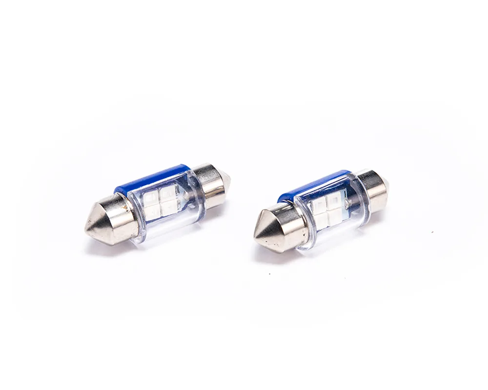 Foco Led Tipo Fusible 12 Volts 4 Leds Azul 31 mm ( Chico ) TOTAL PARTS 10073
